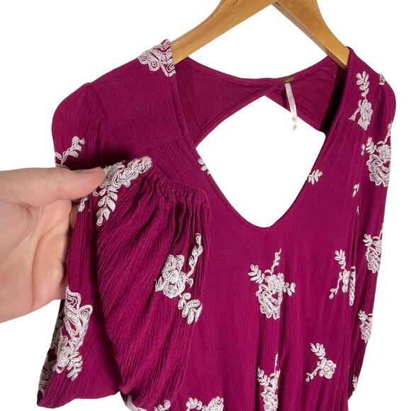 FREE PEOPLE Women’s Austin Emma Embroidered Boho Mini Swing Dress XS - Picture 3 of 6